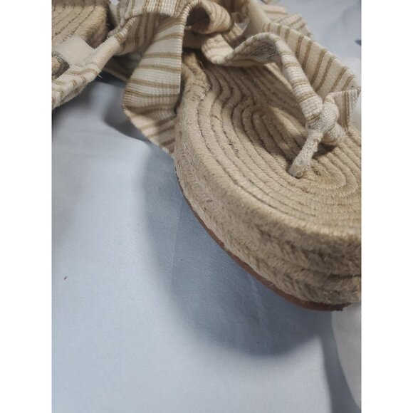 Zara Lace Up Striped Espadrille Sandals 38 , US 7.5  With dust bag - Picture 14 of 16